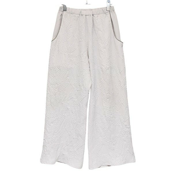 【中古】KOZABURO 2024SS KOZY PANTS EMBOSSING TWILL 総柄ワイドパンツ 3014-P-016 ベージュ サイズ:1 【260425】(コーザブロウ)