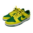 【中古】NIKE Dunk Low Reverse Brazil ローカットスニーカー DV0833-300 グリーン×イエロー サイズ:27cm 【28042...