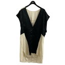 【中古】RICK OWENS 22SS KUNTROL TOP V NECK Vネックタンクトップ RR01B1122 ブラック×ナチュラル サイズ:48 【2...