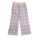 【中古】Drawer タータンチェック ウィドパンツ 6514-236-0954 ピンク サイズ:36 【280425】(ドゥロワー)