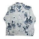 【中古】RADIALL CRAGER-OPEN COLLARED SHIRT オープンカラーシャツ /AD-22SS-SH009 ブルー サイズ:S 【2804...