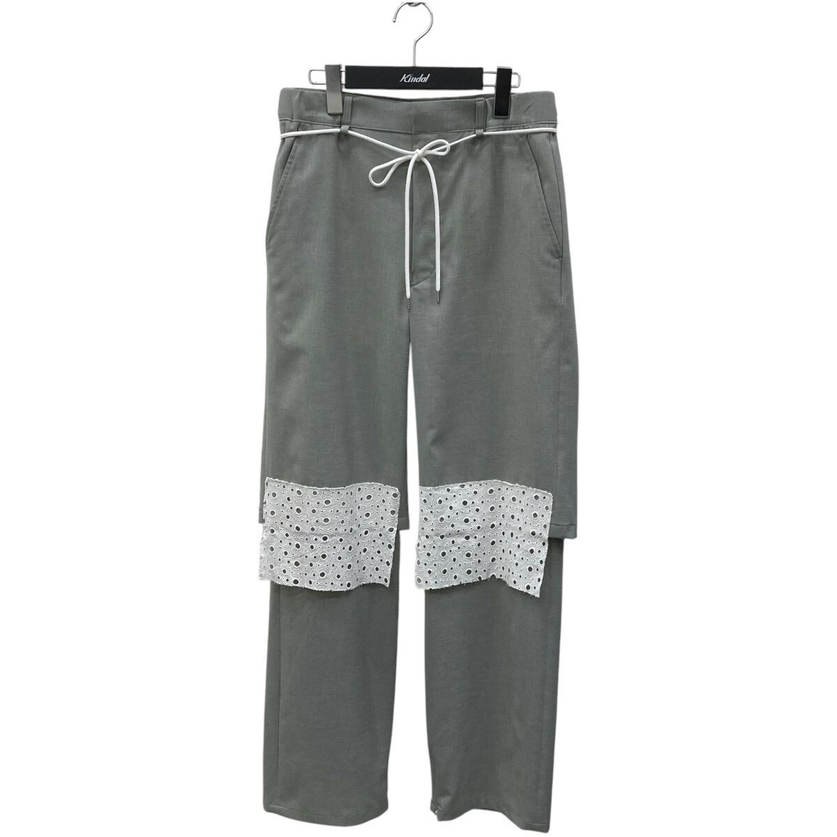 【中古】SYU.HOMME/FEMM パンツ H22ss-15 グレー×ホワイト サイズ:1 【300425】(シュウオムフェム)