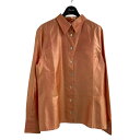 【中古】CHANELシルクシャツ オレンジ サイズ:40【価格見直し】