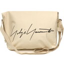 【中古】YOHJI YAMAMOTO シグネチャーロゴZIPカブセキャンバス生成ショルダーバッグ 生成/オフホワイト サイズ:タテ61(折り返し40cm)×ヨコ...