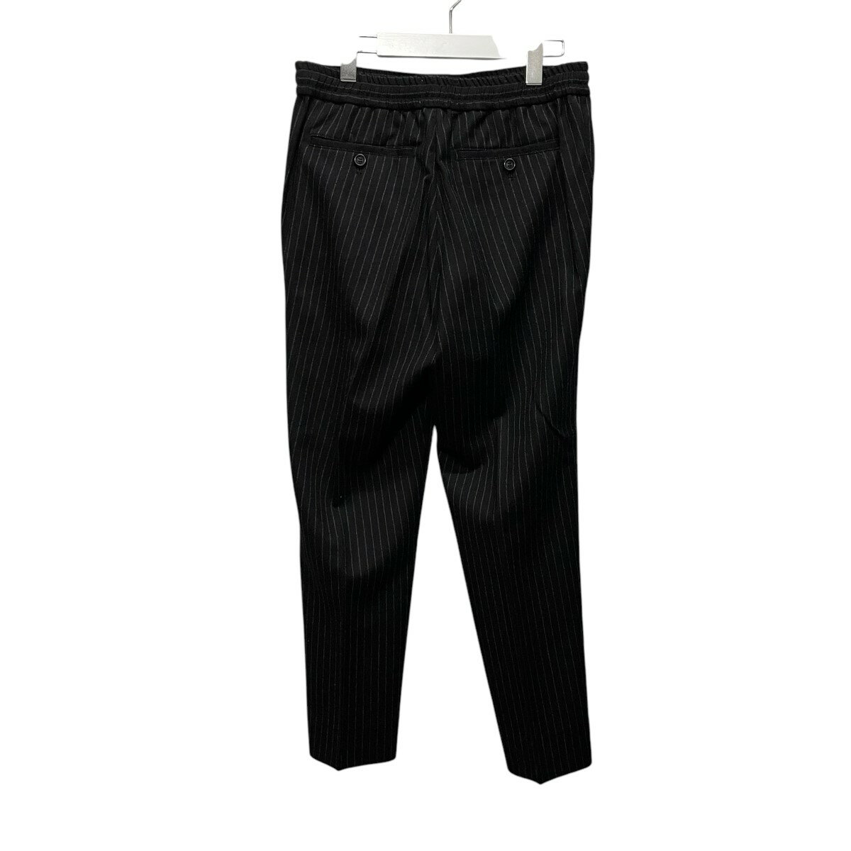 【中古】AMI Alexandre MattiussiCropped Pants ストライプイージーパンツ H21HT206．236 ブラック サイズ：38【価格見直し】