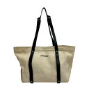 【中古】JIL SANDER+ キャンバストートバッグ JPUS852014 ホワイト×ブラック 【010525】(ジルサンダープラス)