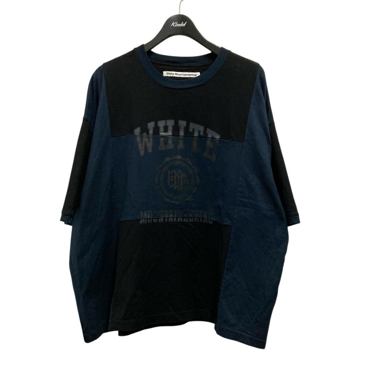 【中古】WHITE MOUNTAINEERING RINGER PATCHWORK T SHIRT 切替Tシャツ WM2271525 ブラック×ネイビー サイズ:1 【010525】(ホワイトマウンテニアリング)