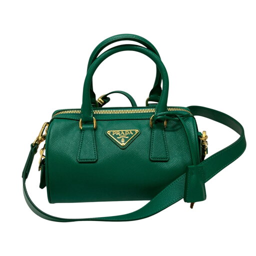 【中古】PRADA サフィアーノレザーショルダーバッグ グリーン 【010525】(プラダ) 【中古】PRADA サフィアーノレザーショルダーバッグ グリーン 【010525】(プラダ)