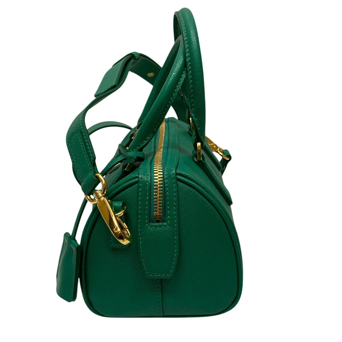 【中古】PRADAサフィアーノレザーショルダーバッグ グリーン【価格見直し】