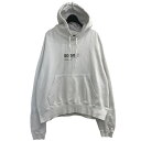 【中古】TIGHTBOOTH PRODUCTION×FRAGMENT DESIGNプルオーバーパーカー ホワイト サイズ:M【価格見直し】