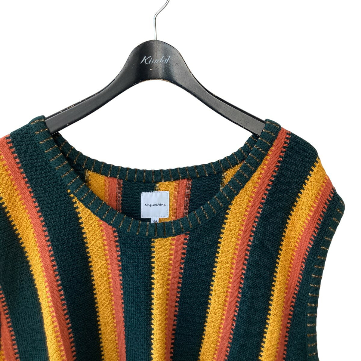 【中古】SASQUATCHfabrix．ニットベスト 23SS-KNN-002 ラスタ サイズ：L【価格見直し】