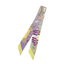 【中古】HERMES ツイリー 大空の狂気 Les Folies du Ciel スカーフ パープル×ミントグリーン 【020525】(エルメス)