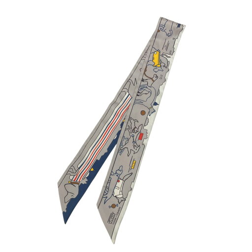【中古】HERMES LES CHIENS PARISIENS ツィリー スカーフ グレー×ネイビー 【020525】(エルメス) 【中古】HERMES LES CHIENS PARISIENS ツィリー スカーフ グレー×ネイビー 【020525】(エルメス)