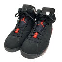 【中古】NIKE AIR JORDAN 6 RETRO スニーカー 384464-060 ブラック×レッド サイズ:25.5cm 【020525】(ナイキ)