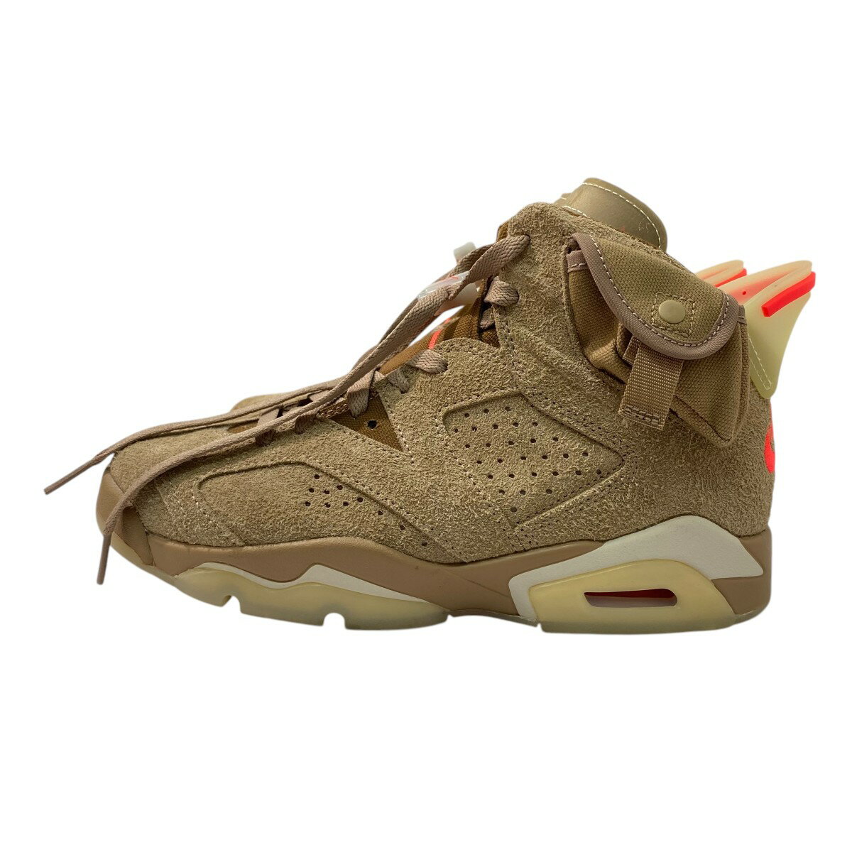 【中古】NIKE　Travis Scott × Nike Air Jordan 6 British Khaki スニーカー ベージュ サイズ：24.0cm 【020525】（ナイキ）