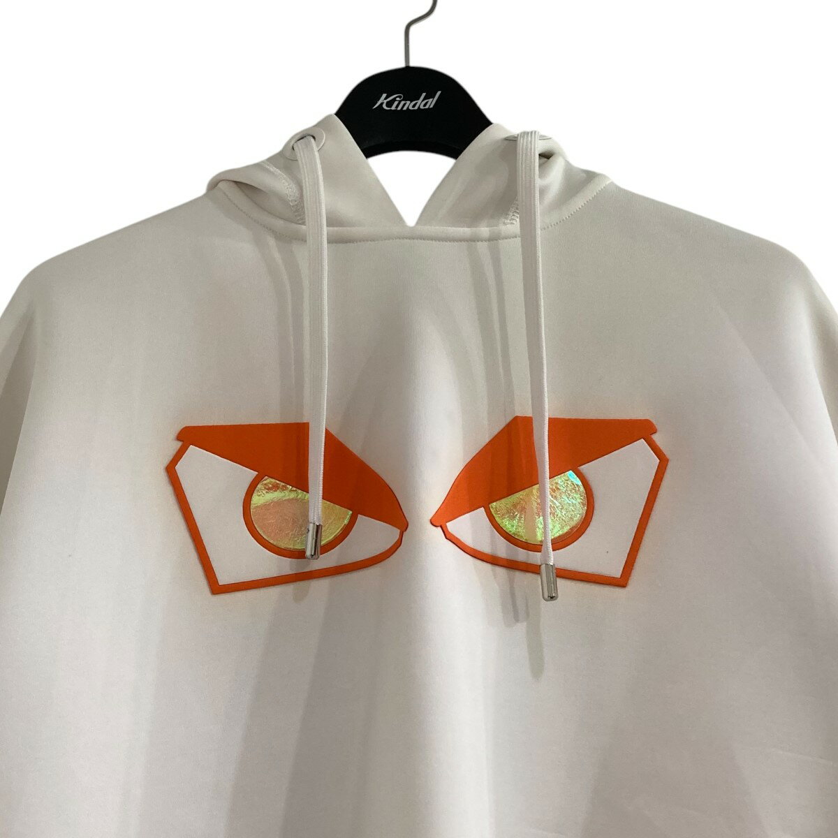 【中古】FENDI　モンスターパッチパーカー 72MHE 915 ホワイト×オレンジ サイズ：36 【020525】（フェンディ）
