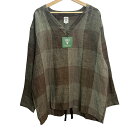 【中古】south2 west8 23SS String V Neck Shirt - Linen Block Plaid MR743 ブラウン サイズ:M 【020525】(サウス2ウエスト8)(4)