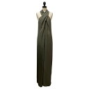 【中古】theory Sleeveless Halter Jumpsuit クロスジャンプスーツ M0409202 グリーン サイズ:4 【030525】(セオリー)(4)