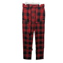 【中古】sacai Buffalo Check Trousers チェックパンツ 22-02701M レッド サイズ:3 【040525】(サカイ)
