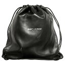 【中古】Saint Laurent Parisテディ 巾着型 バックパック 巾着 553919 ブラック【価格見直し】