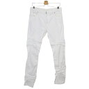【中古】Maison Margiela Shock 3d Resineted Pants シャーリングデザインスキニーデニムパンツ 2016SS S30LA0095 ホワイト サイズ:32 【050525】(メゾンマルジェラ)(4)