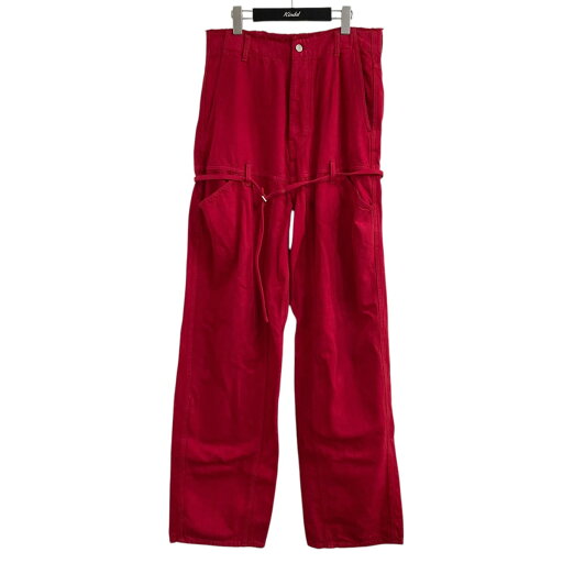 【中古】JACQUEMUS ベルテッドデニムパンツ レッド サイズ:29 【070525】(ジャックムス) 【中古】JACQUEMUS ベルテッドデニムパンツ レッド サイズ:29 【070525】(ジャックムス)