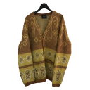 【中古】Taiga Igari 「Oriental Cardigan」 モヘアカーディガン TI1005 ブラウン×イエロー サイズ:M 【080525】(タイ...