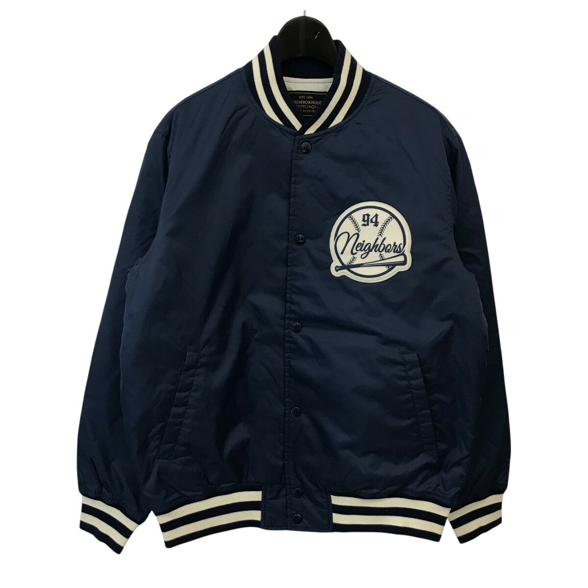 【中古】NEIGHBORHOOD「B.B. N-JKT」 スタジャン 151TSNH JKM04 ネイビー サイズ:S【価格見直し】