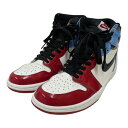 【中古】NIKEJORDAN 1 RETORO HIGH OG FEARLESS スニーカー CK5666-100 レッド×ライトブルー サイズ:27.5cm【価格見直し】(4)