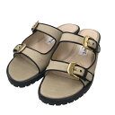 【中古】NEBULONIE ツーストラップキャンバスフラットサンダル ミュール 6626T ベージュ サイズ:37 1/2 【090525】(ネブローニ)(4)