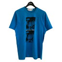 【中古】COMME des GARCONS SHIRTプリントTシャツ ブルー サイズ:L【価格見直し】(4)