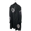 【中古】YOHJI YAMAMOTO WHITE FLOWER PRINT SLIT JACKET ジャケット HP-J63-820 ブラック サイズ:M 【100525】(ヨウジヤマモト)