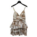 【中古】ELISABETTA FRANCHI ローズプリントトップス TU027 27 E2 ベージュ サイズ:38 【100525】(エリザベッタフランキ)(4)