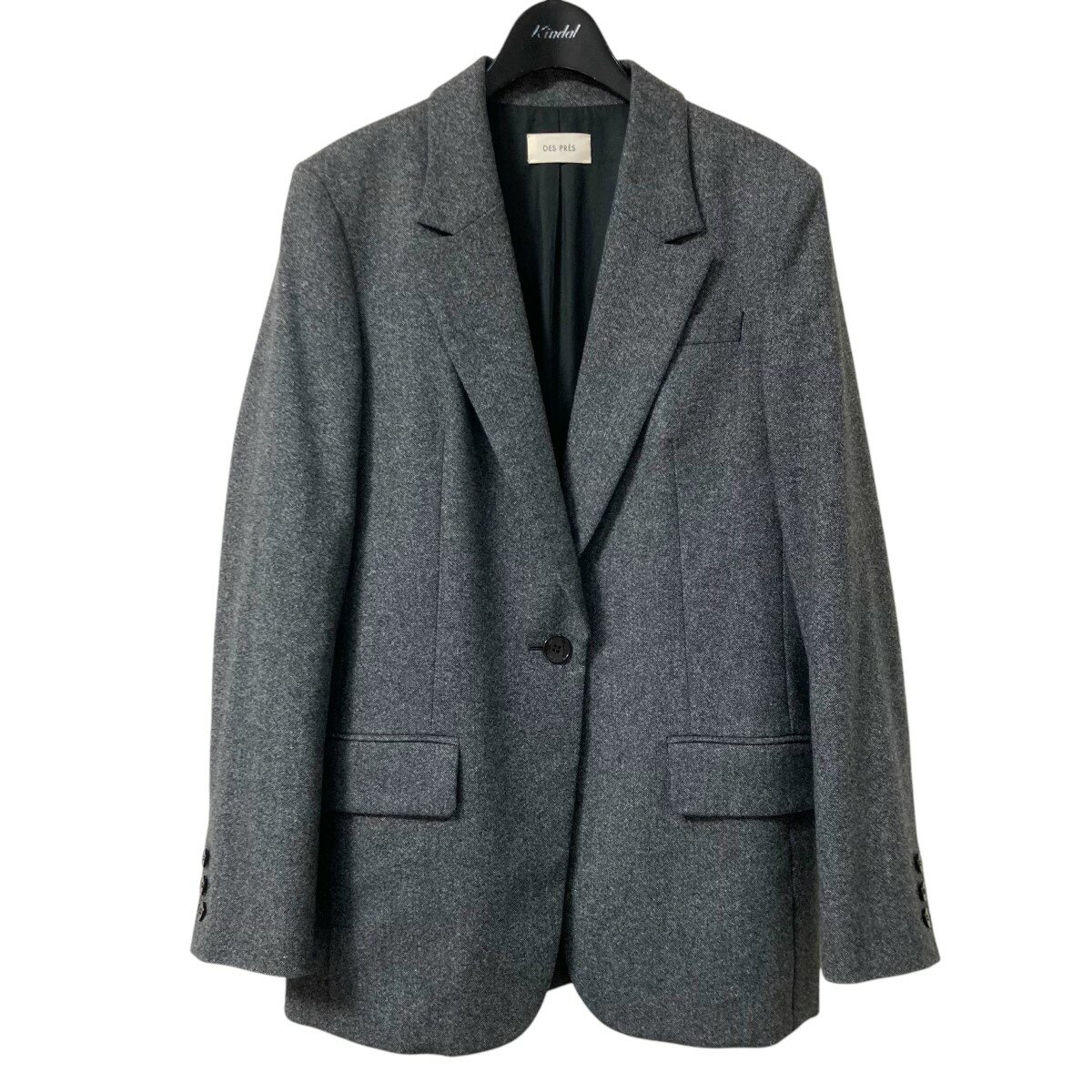 【中古】DES PRESウールテーラードジャケット 22 07 14 07304 グレー サイズ：3【価格見直し】