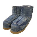 【中古】ACNE STUDIOS プリントレザーブーツ インディゴ サイズ:41 【100525】(アクネストゥディオズ)