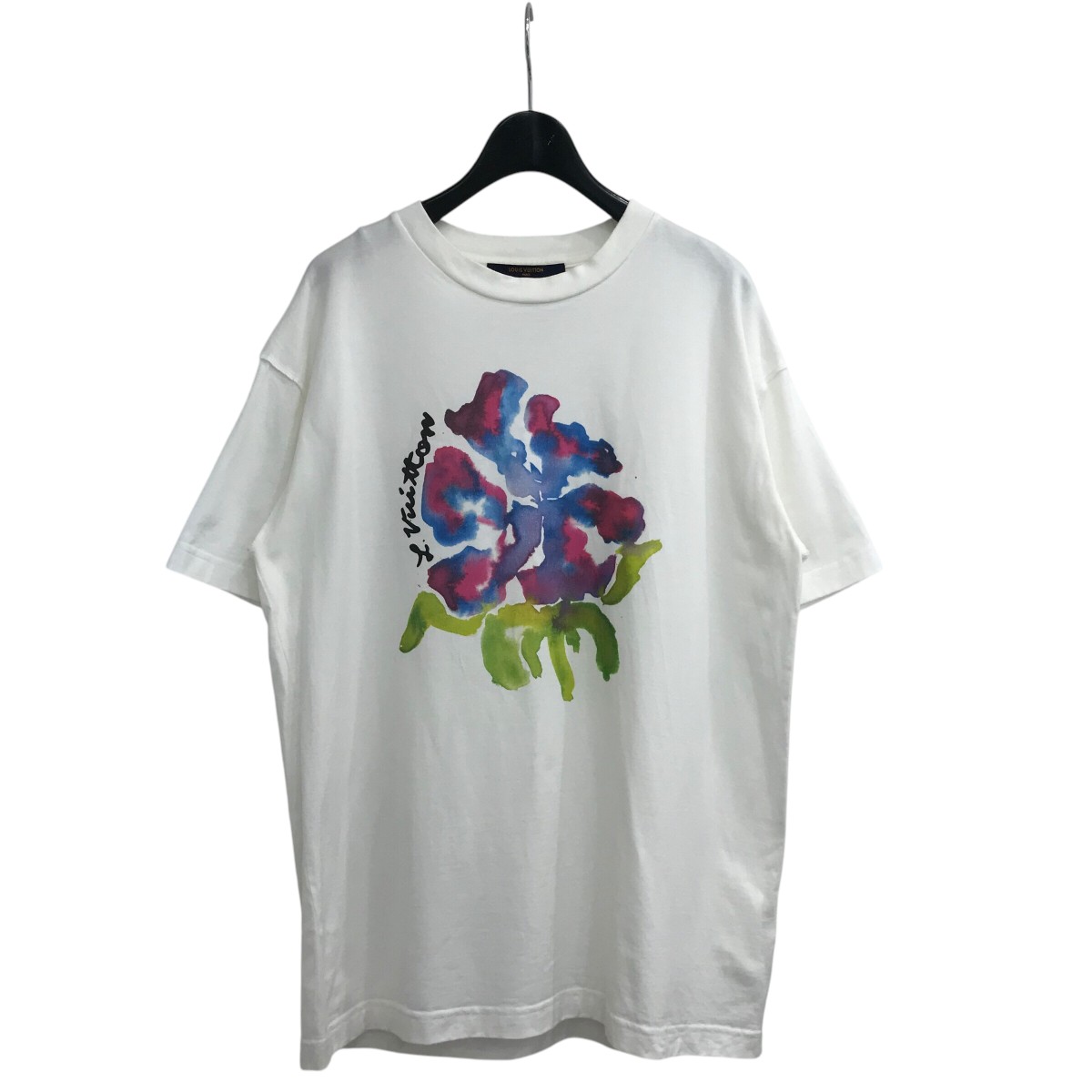 【中古】LOUIS VUITTON フラワープリントTシャツ RM221M I04 HMY10W ホワイト サイズ:S 【110525】(ルイヴィトン)