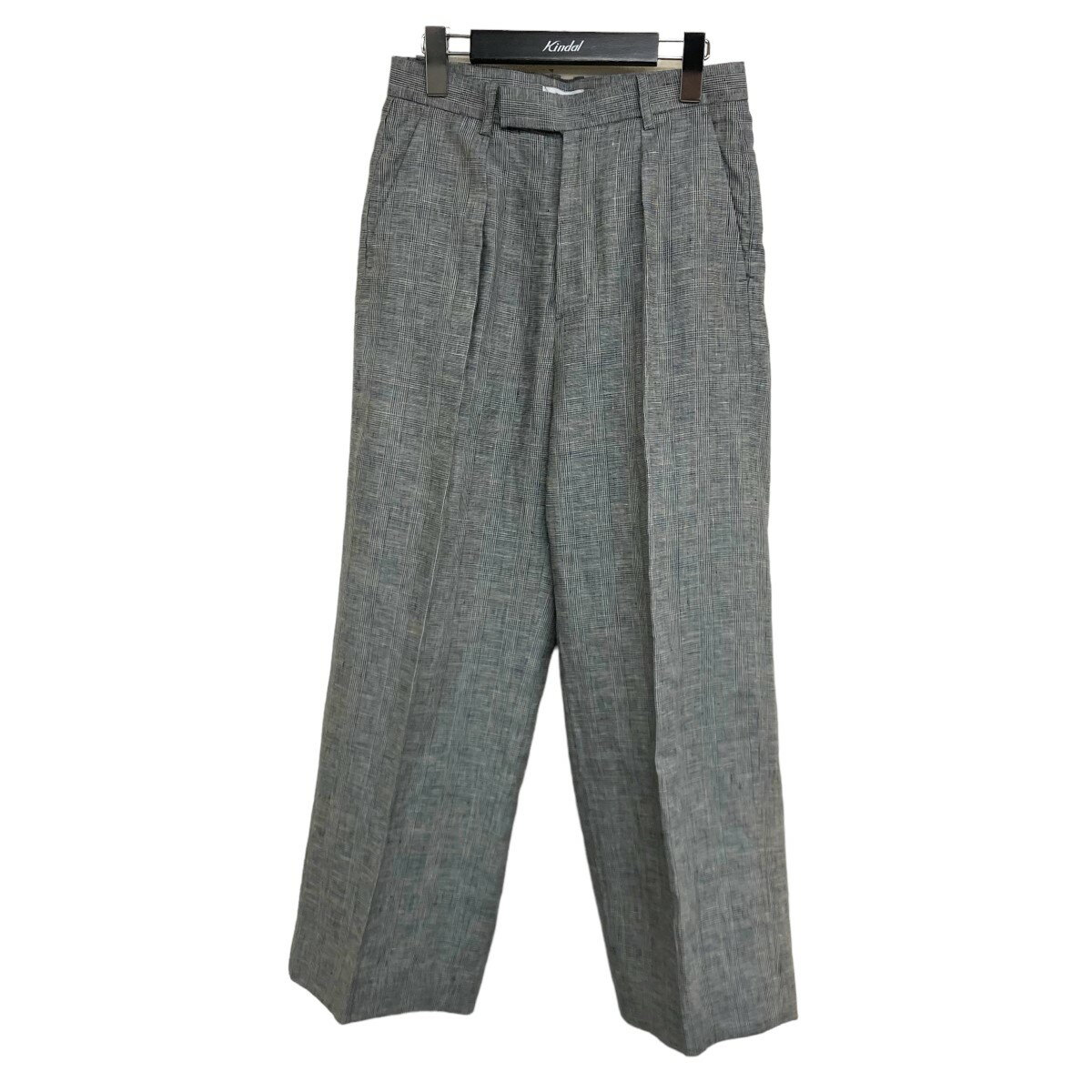 【中古】MY24SS LINEN CHECKED TROUSERS スラックス 241 61503 ブラック×ホワイト サイズ:1【価格見直し】