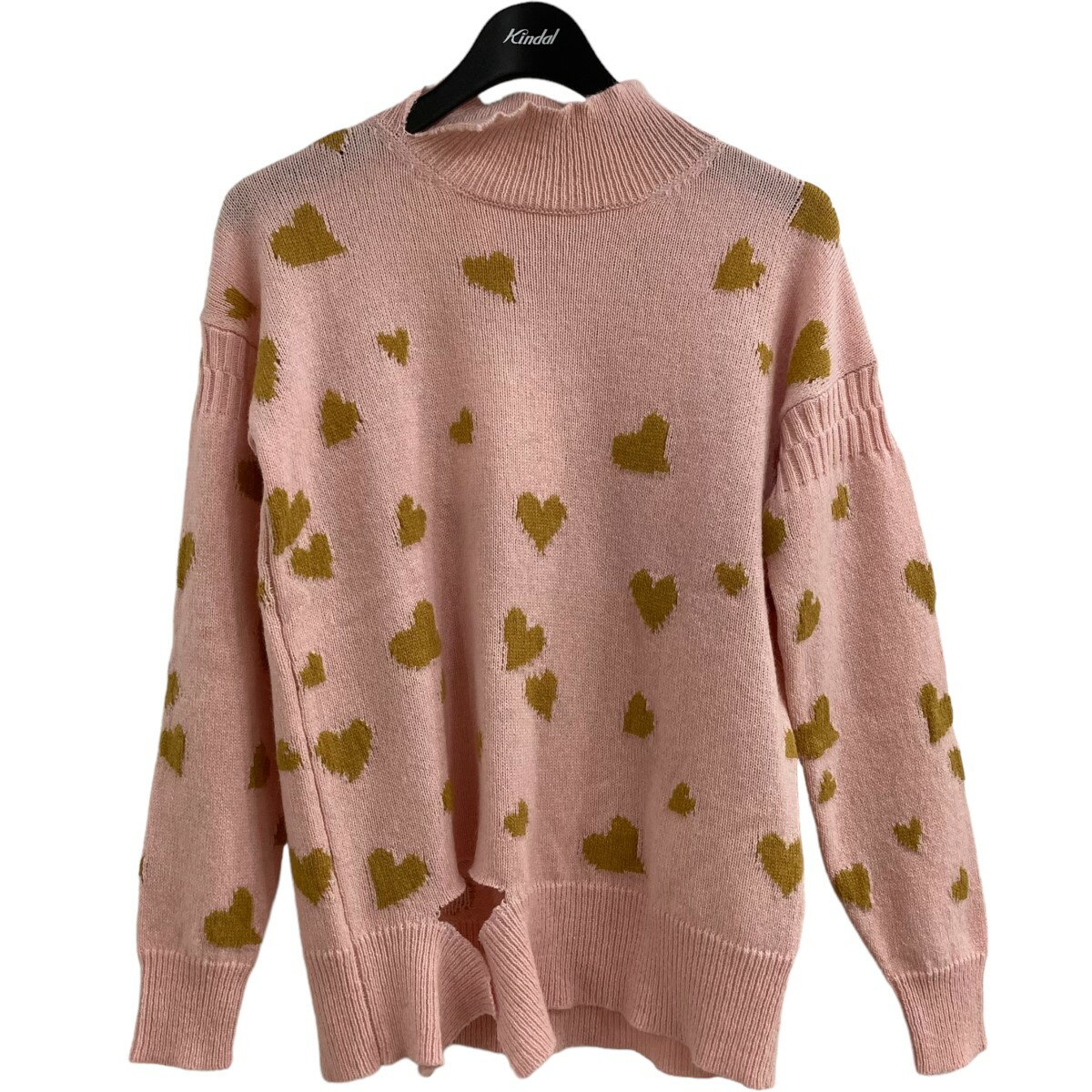 【中古】MARNI　23AW ハート柄セーター GCMD0459Q0 ライトピンク サイズ：38 【