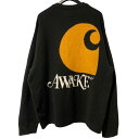 【中古】CARHARTT WIP AWAKE NY 23SS Cardiganバックロゴオーバーサイズカーディガン ブラック サイズ:M 【110525】(カー...