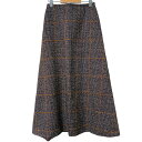 【中古】STEVEN ALAN CHECK SEMI FLAIR SKIRTウールチェックフレアスカート グレー サイズ:S(66cm) 【110525】(スティーヴンアラン)(4)