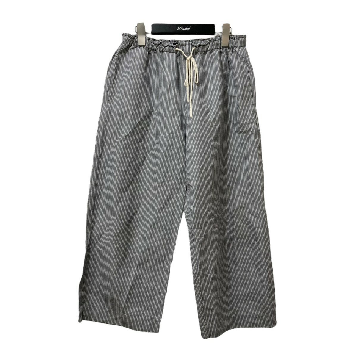 【中古】Drawer ストライプ イージーパンツ 6514-236-0534 グレー サイズ:36 【140525】(ドゥロワー)