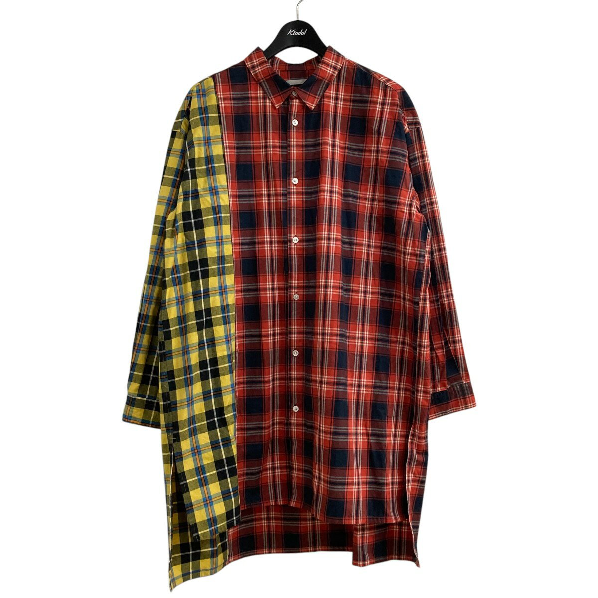 【中古】DISCOVERED　ドッキングチェックシャツ DC-S18-SH-03 オレンジ×イエロー
