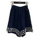 【中古】CHANEL ニットショーツ ネイビー×ホワイト サイズ:38 【140525】(シャネル)