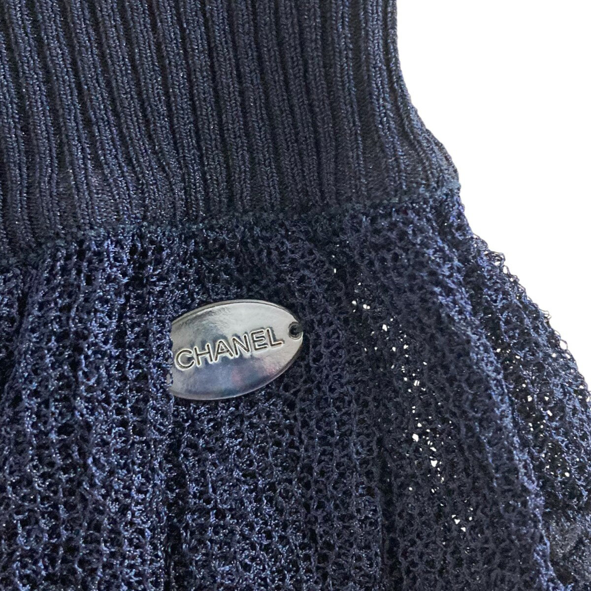 【中古】CHANEL　ニットショーツ ネイビー×ホワイト サイズ：38 【140525】（シャネル）