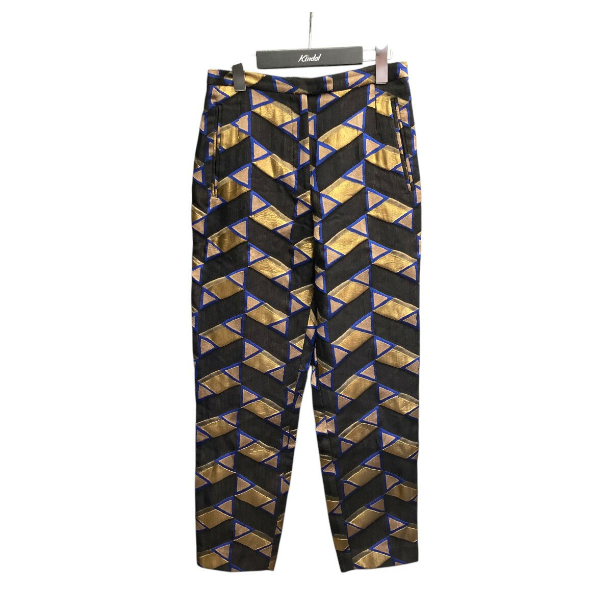 【中古】DRIES VAN NOTEN 総柄パンツ ブラック×ゴールド サイズ:36 【140525】(ドリスヴァンノッテン)