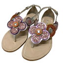 【中古】MIU MIUサンダル 05017 ピンク サイズ:35【価格見直し】
