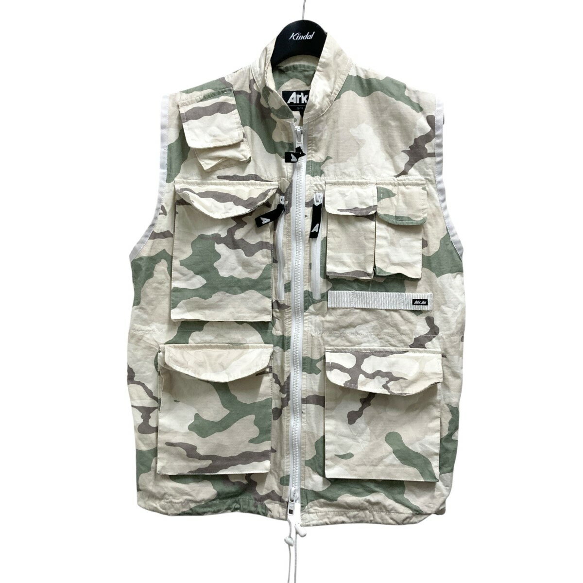 【中古】ArkAir COMBAT BEST カモフラ柄 ワークベスト B112AA P ベージュ サイズ:L 【160525】(アークエアー)