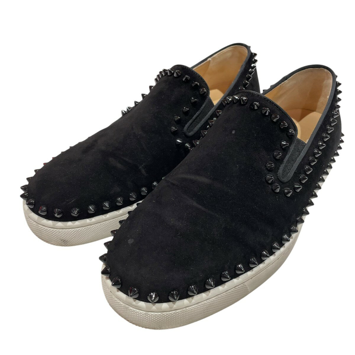 【中古】Christian Louboutinスリッポン 1130280 PIK BOAT FLAT ブラック サイズ：39 2/1【価格見直し】