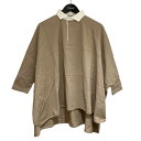 【中古】COGTHEBIGSMOKE 「MEGA RUGBY JERSEY」 オーバーサイズポロシャツ 3101-104-106-1 ベージュ×ホワイト サイズ:1 【170525】(コグザビッグスモーク)(4)
