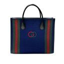 【中古】GUCCI 2WAY トートバッグ ネイビー 【180525】(グッチ)(4)
